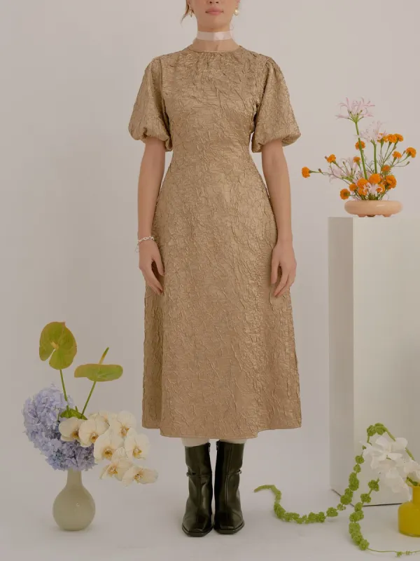 Gwen Midi Dress - Champagne sold by Lisa Says Gah