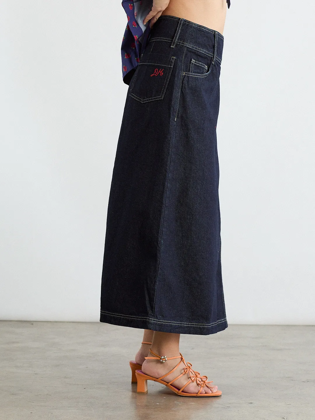 Raye Denim Skirt - Dark Indigo sold by Lisa Says Gah product image thumbnail 3