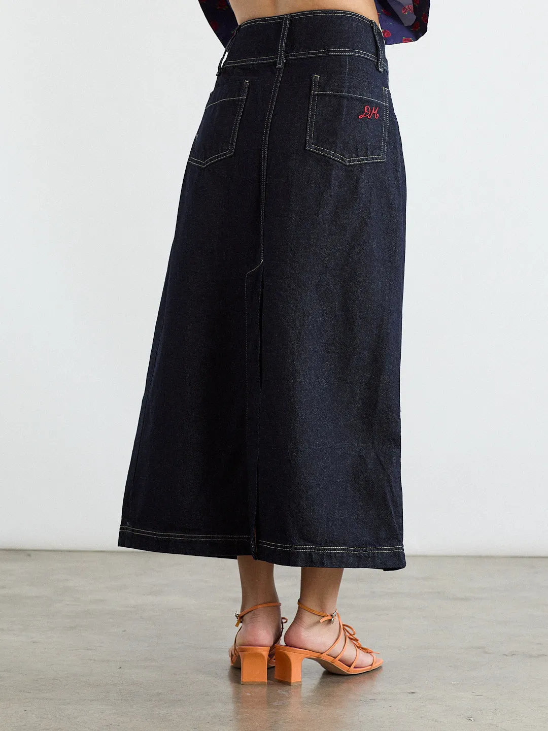 Raye Denim Skirt - Dark Indigo sold by Lisa Says Gah product image thumbnail 5