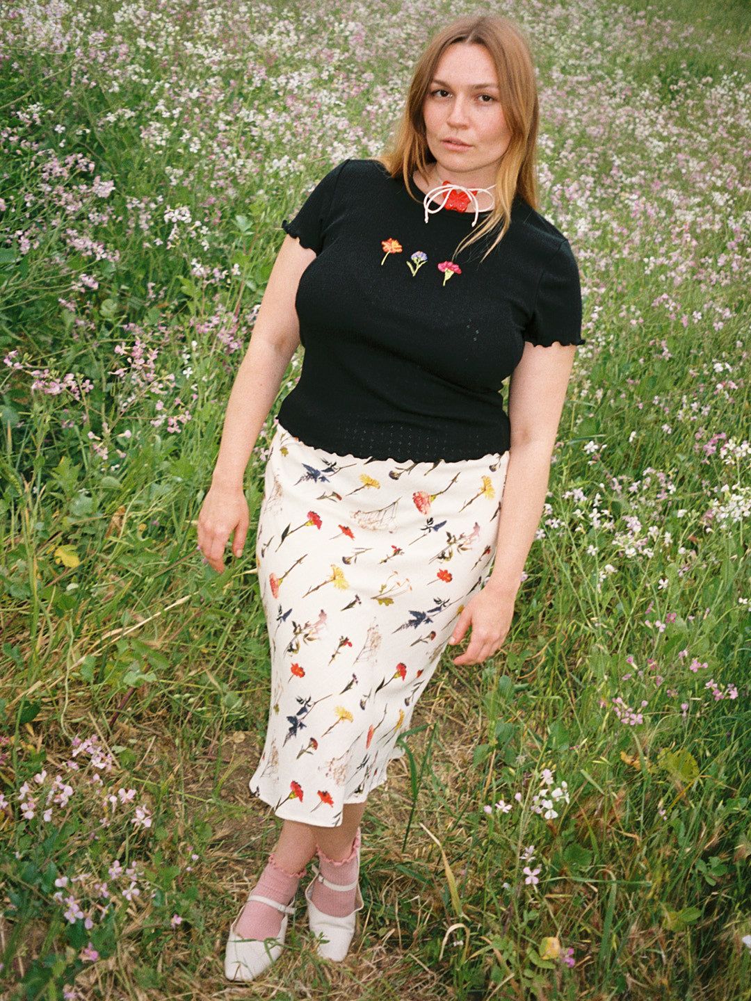 Sandy Midi Skirt - Wildflower Ivory sold by Lisa Says Gah product image thumbnail 4