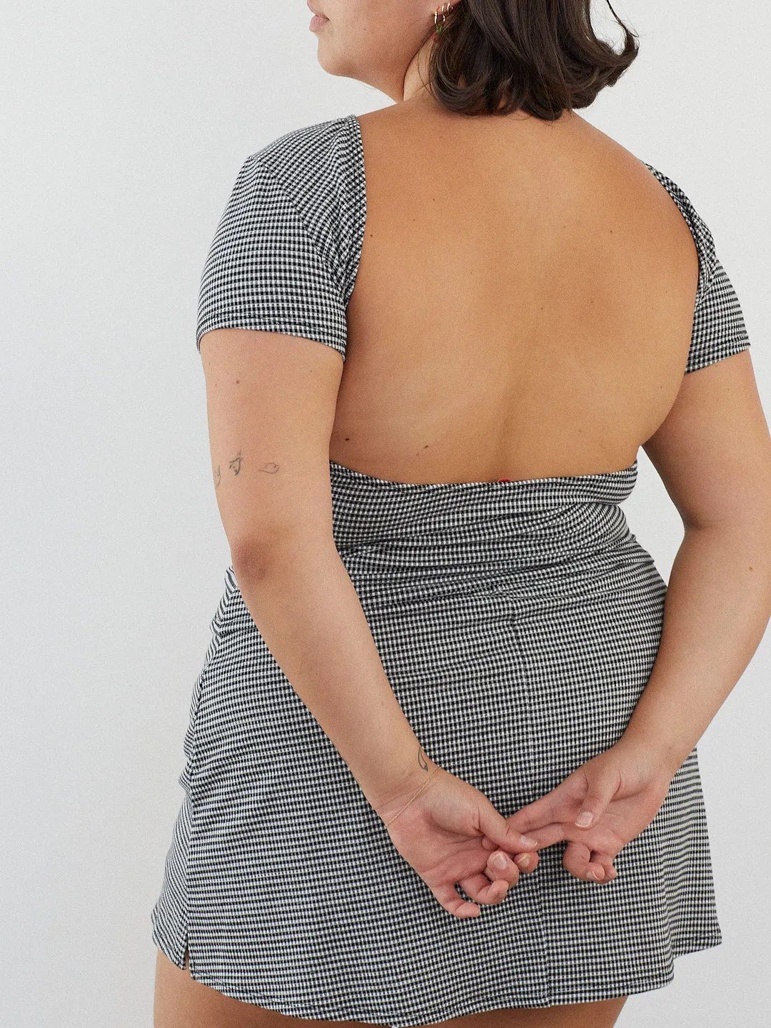 Rowan Tee - Caviar Gingham sold by Lisa Says Gah product image thumbnail 3