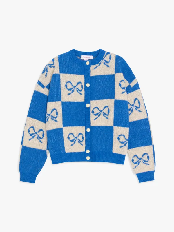 Lauda Cardi - Navy Bow Check made by Lisa Says Gah