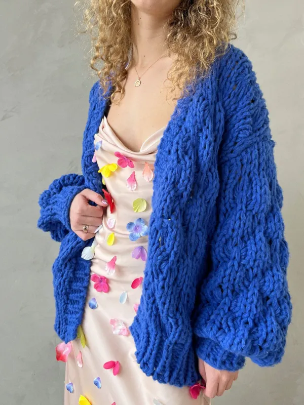 Stevie Chunky Cardi - Blueberry sold by Lisa Says Gah