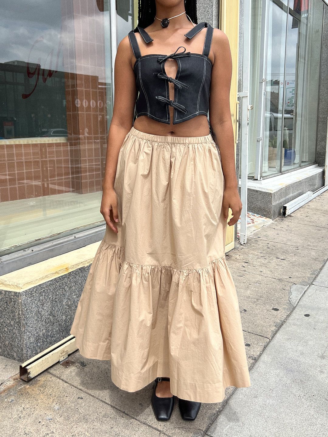 Cotton Poplin Maxi Skirt - White sold by Lisa Says Gah product image thumbnail 3