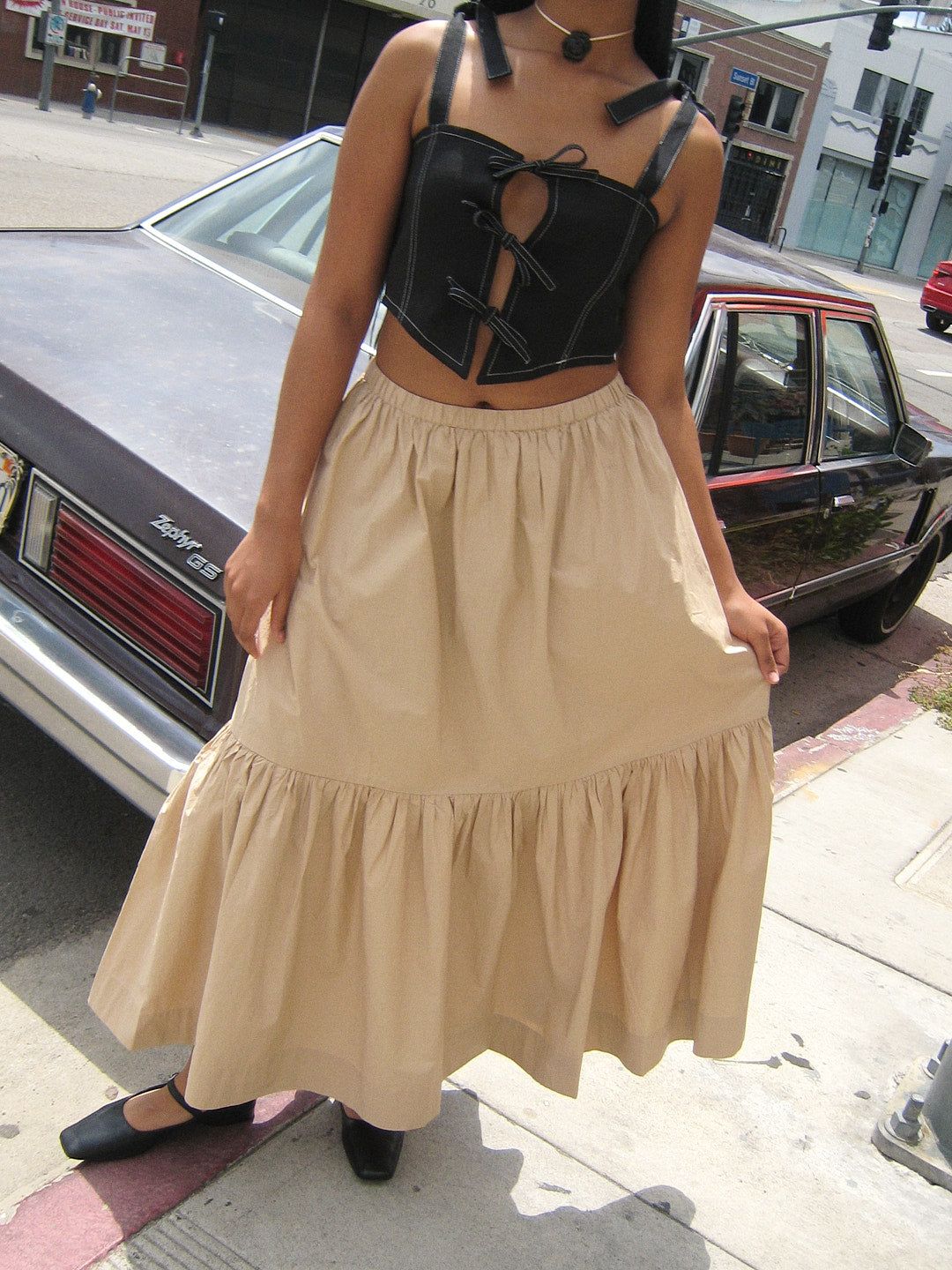 Cotton Poplin Maxi Skirt - White sold by Lisa Says Gah product image thumbnail 2