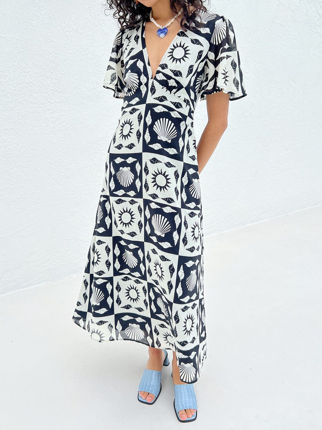 Grace Dress - Warm Sun Black/Ivory sold by Lisa Says Gah