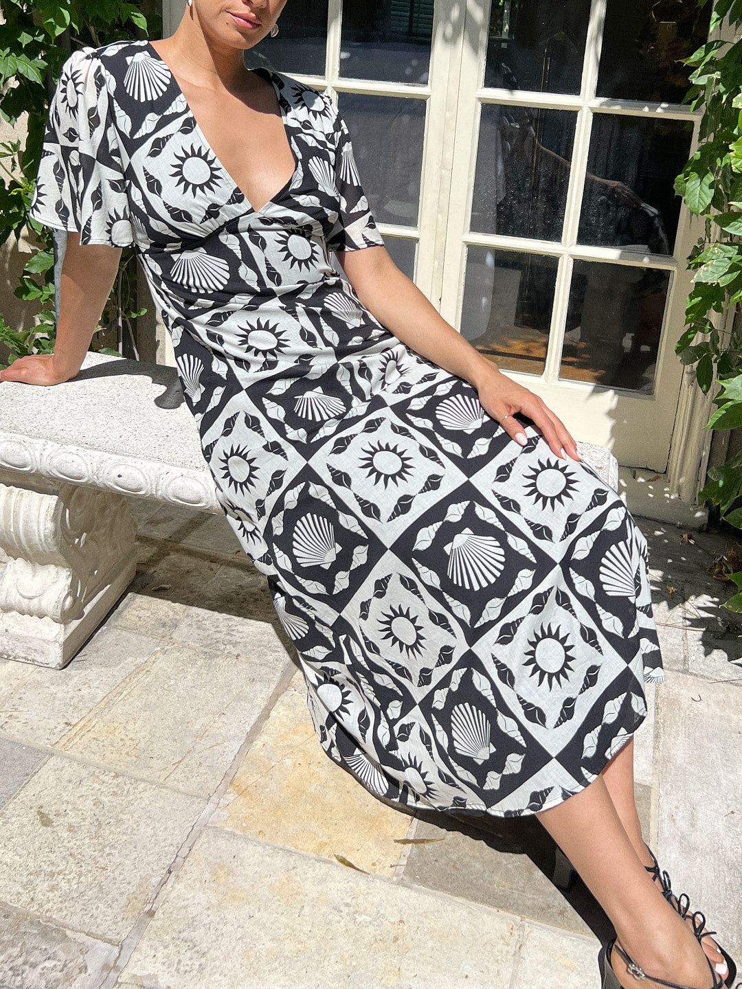 Grace Dress - Warm Sun Black/Ivory sold by Lisa Says Gah product image thumbnail 4