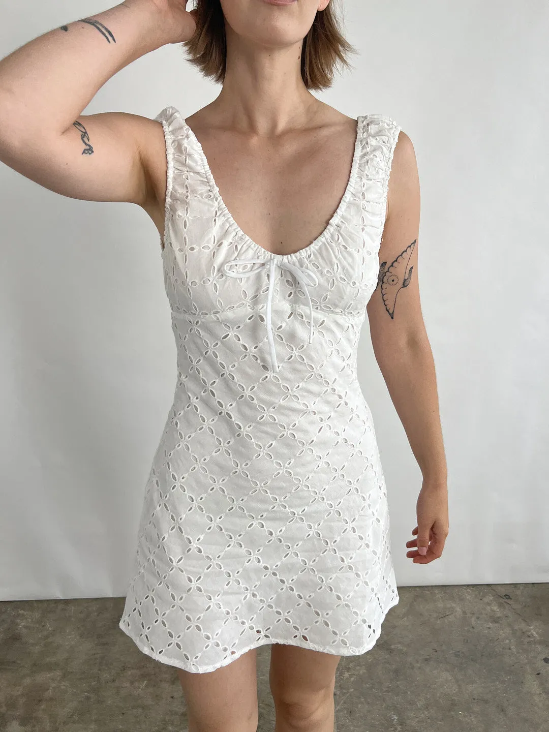 Cedar Eyelet Dress - White sold by Lisa Says Gah product image thumbnail 3