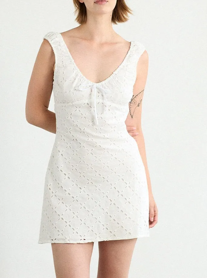 Cedar Eyelet Dress - White sold by Lisa Says Gah
