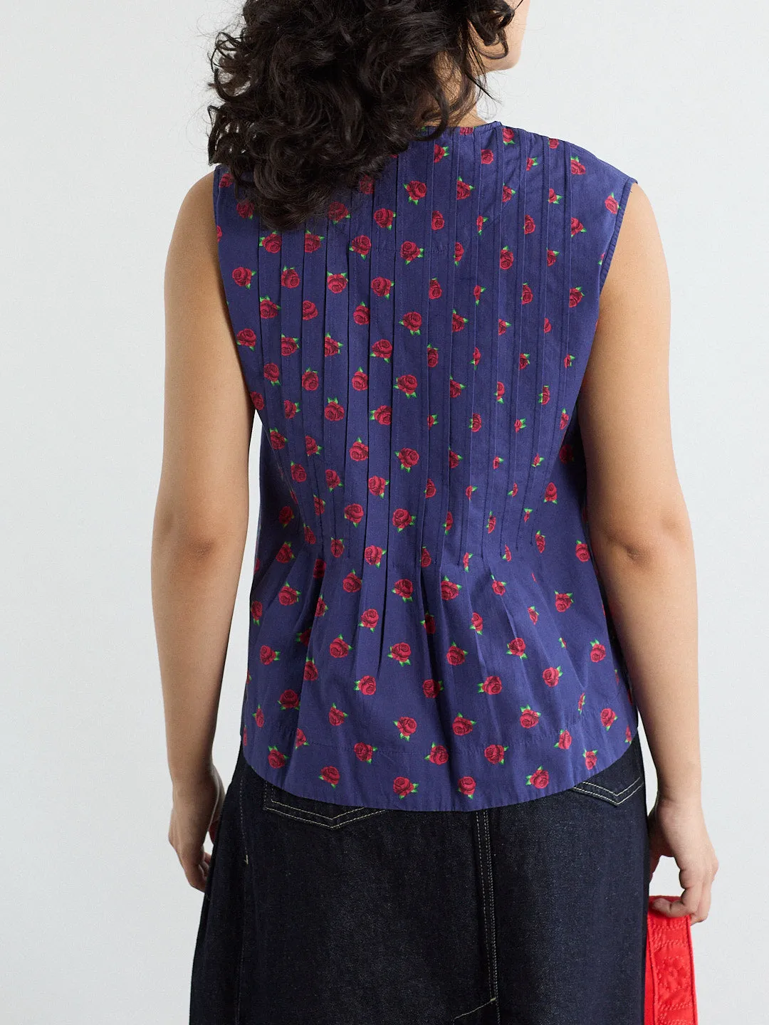 Nora Pin Tuck Blouse - Rose Print sold by Lisa Says Gah product image thumbnail 3