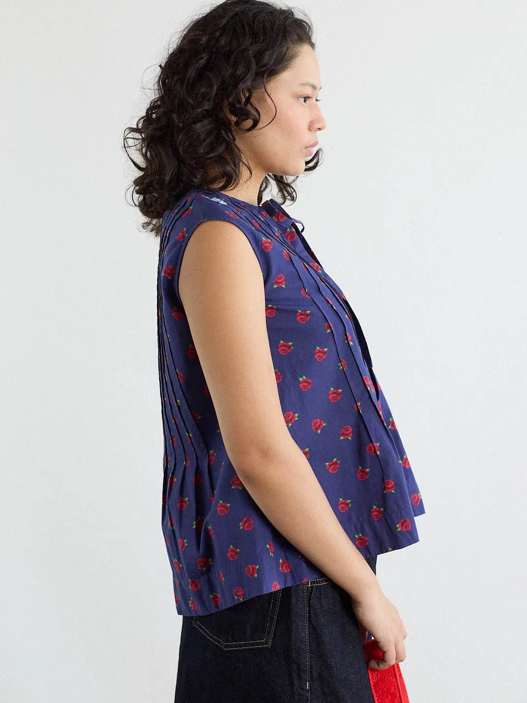 Nora Pin Tuck Blouse - Rose Print sold by Lisa Says Gah product image thumbnail 5