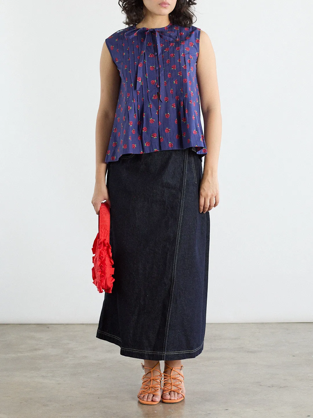 Nora Pin Tuck Blouse - Rose Print sold by Lisa Says Gah product image thumbnail 4