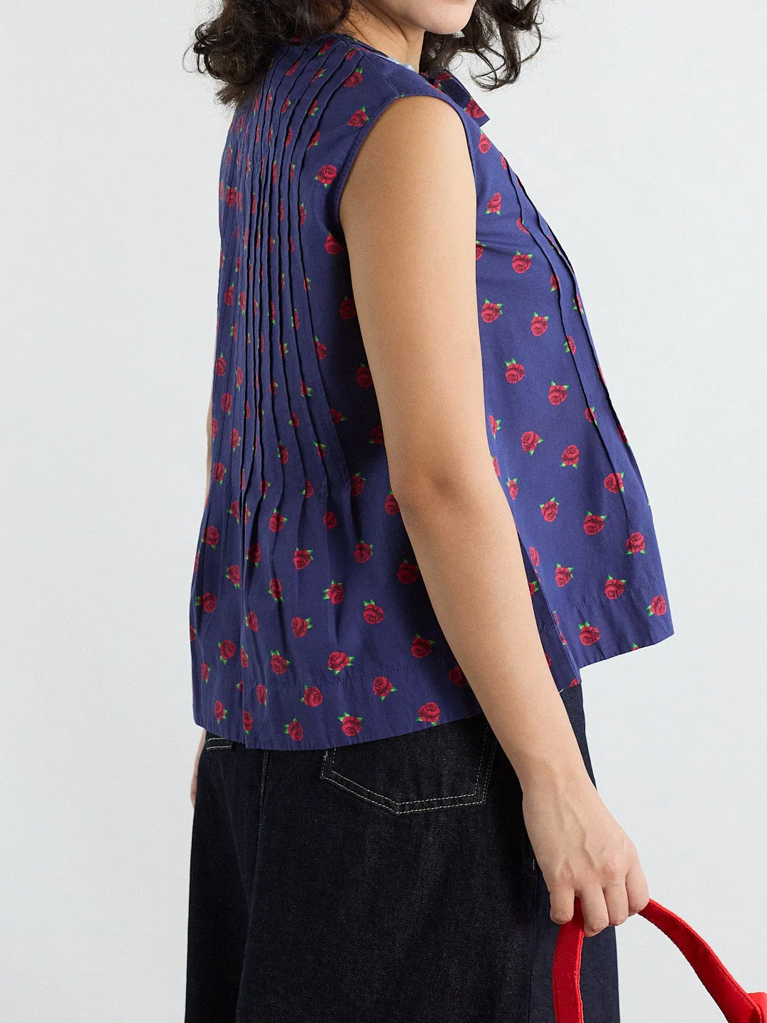 Nora Pin Tuck Blouse - Rose Print sold by Lisa Says Gah product image thumbnail 2