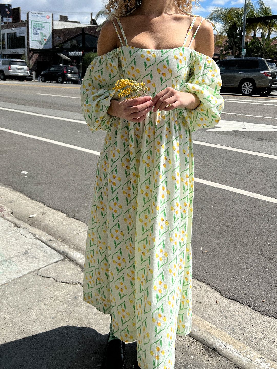 Edwina Scrunchie Bardot Midi - Multi sold by Lisa Says Gah