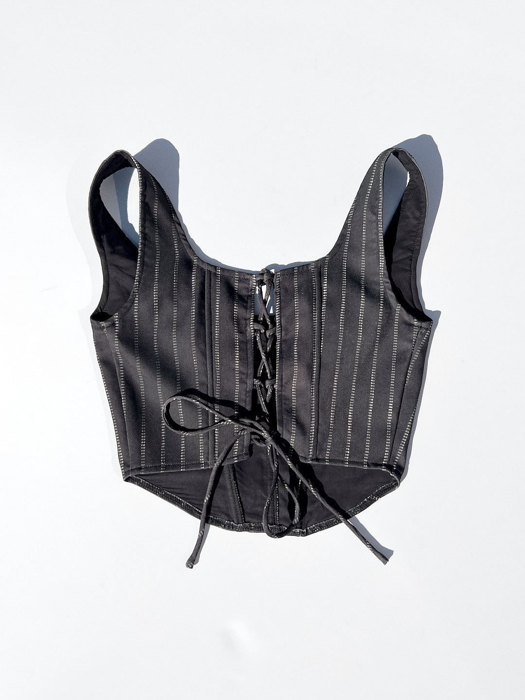 Lace Up Corset Top - Dot Pinstripe sold by Lisa Says Gah product image thumbnail 2