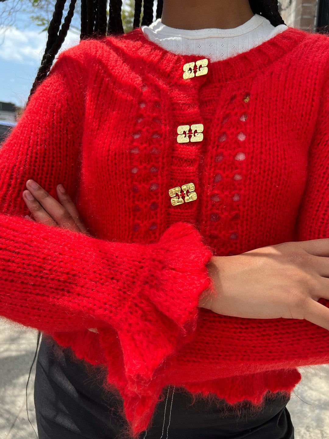 Mohair Cardigan - Racing Red sold by Lisa Says Gah product image thumbnail 4