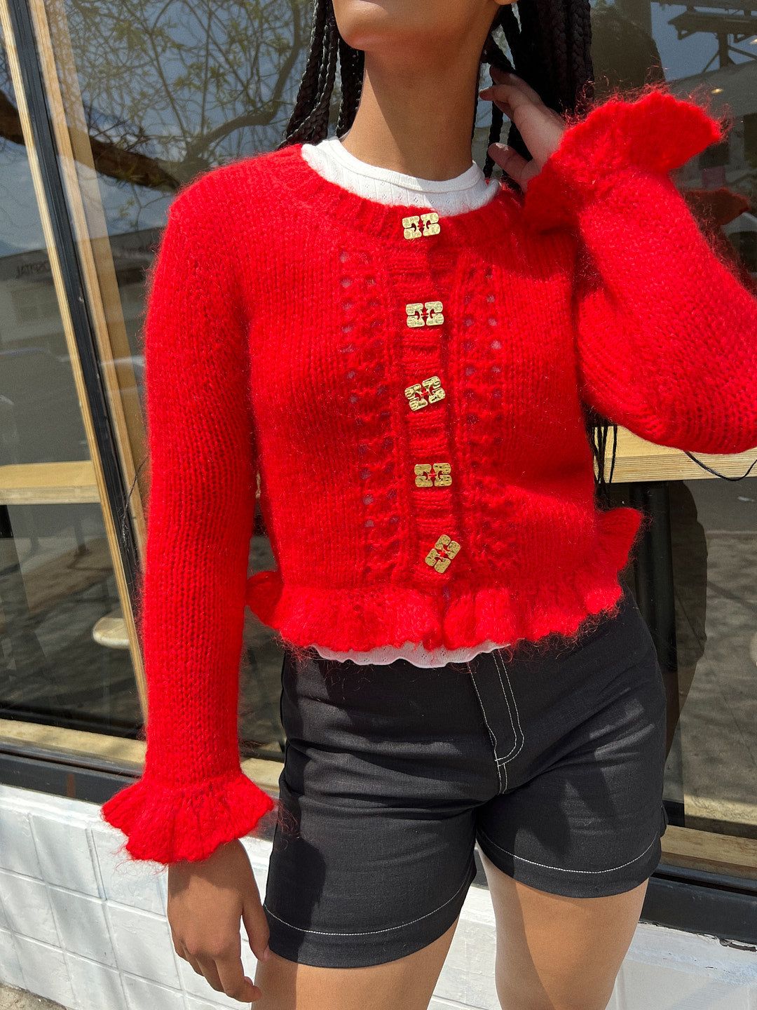 Mohair Cardigan - Racing Red sold by Lisa Says Gah product image thumbnail 2