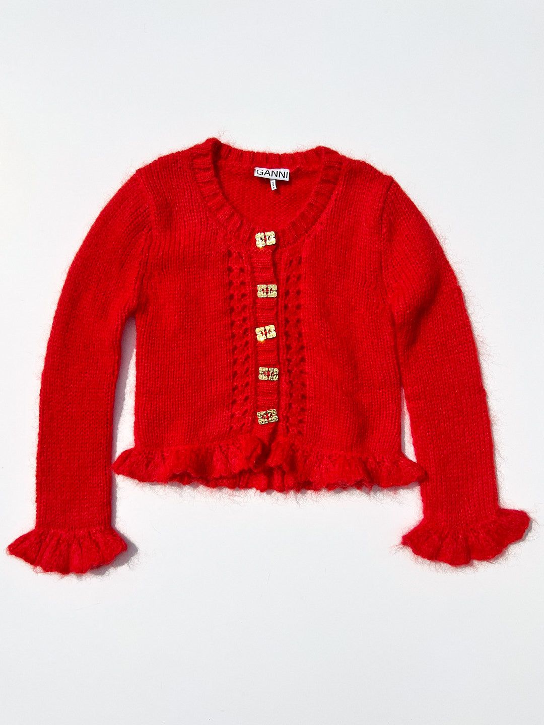 Mohair Cardigan - Racing Red sold by Lisa Says Gah