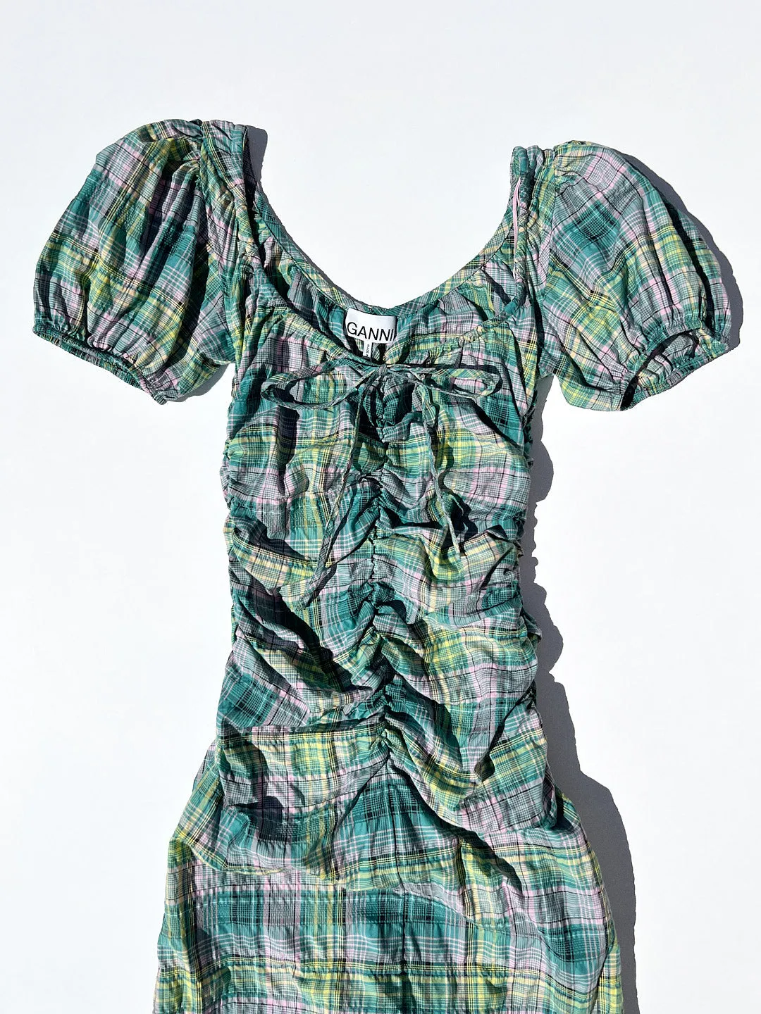 Seersucker Check Midi Dress - Lagoon sold by Lisa Says Gah product image thumbnail 5