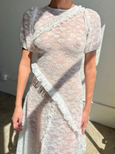 Flower Lace Midi Dress - White sold by Lisa Says Gah