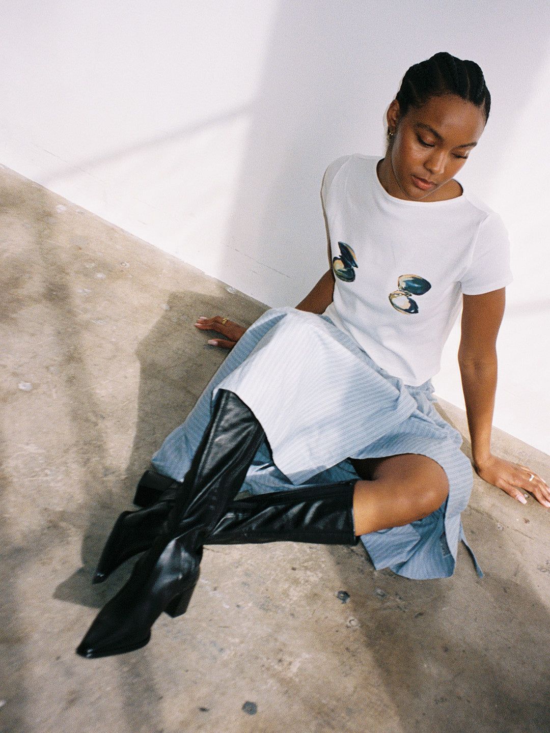 Marine Channel Midi Skirt - Blue Stripe sold by Lisa Says Gah product image thumbnail 4