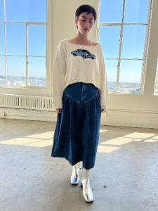 Fin Midi Skirt - Blue sold by Lisa Says Gah