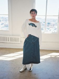 Fin Midi Skirt - Blue sold by Lisa Says Gah