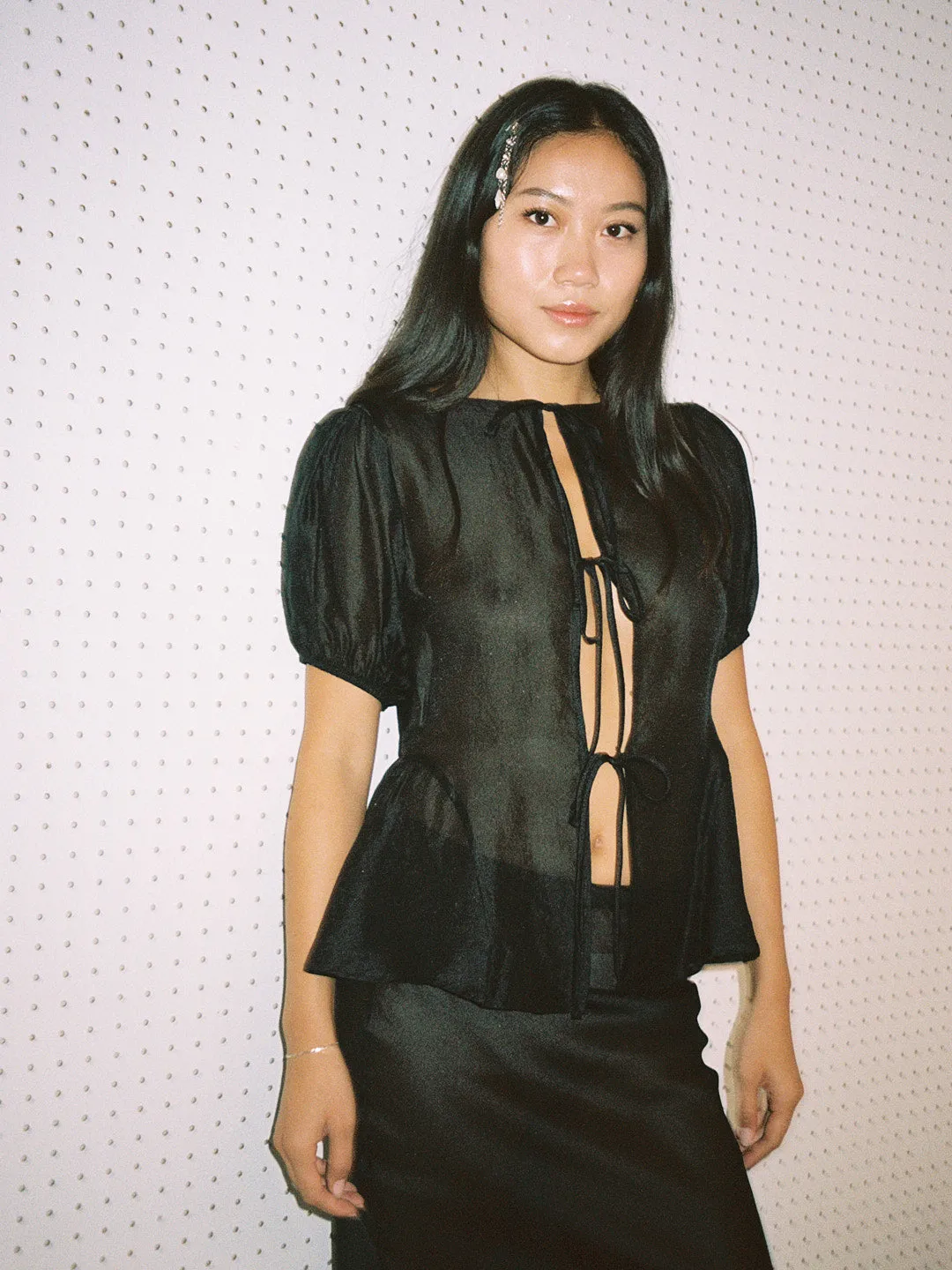 Petra Blouse - Black Organza sold by Lisa Says Gah