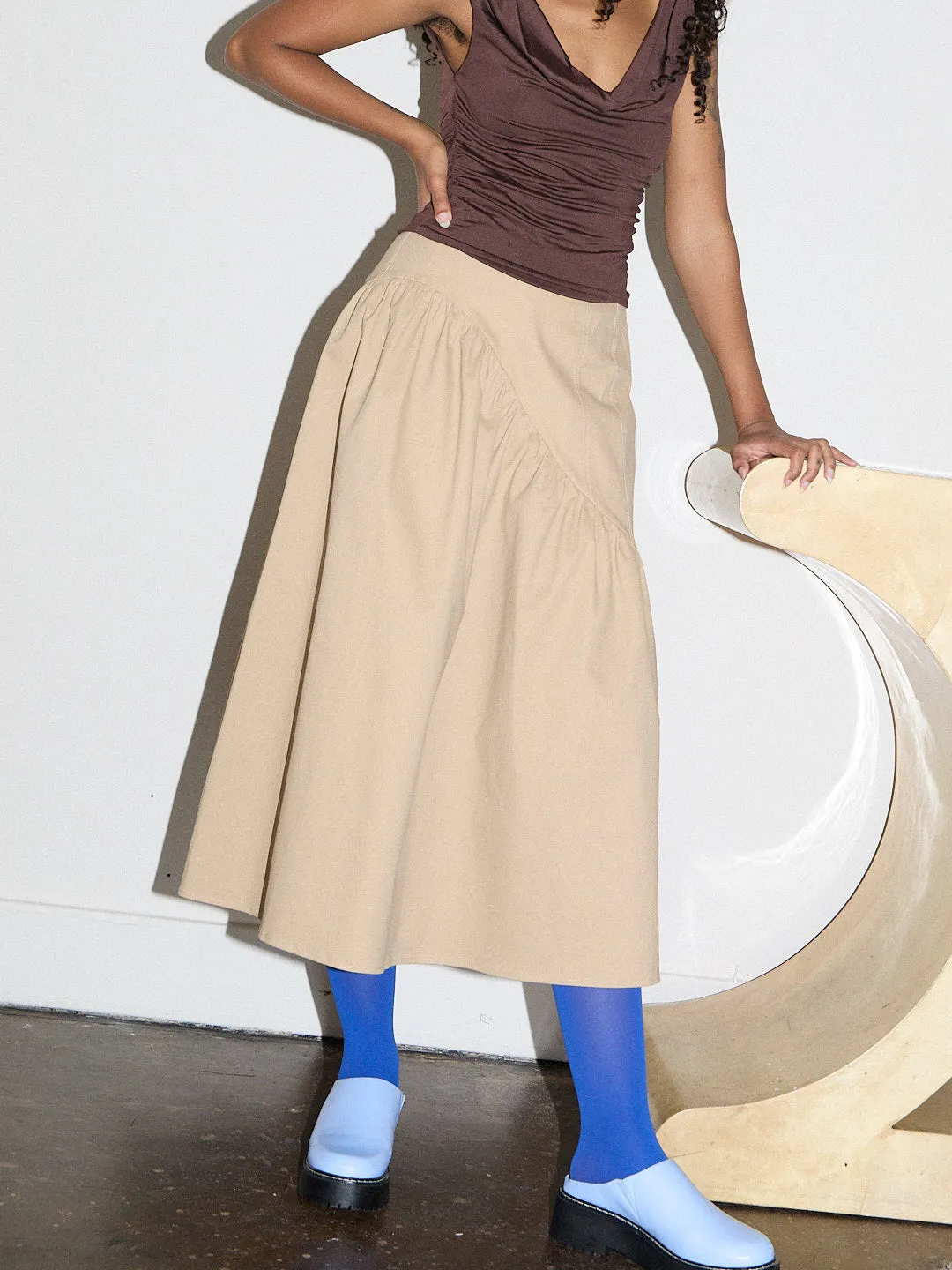 Maeve Midi Skirt - Toast Twill sold by Lisa Says Gah