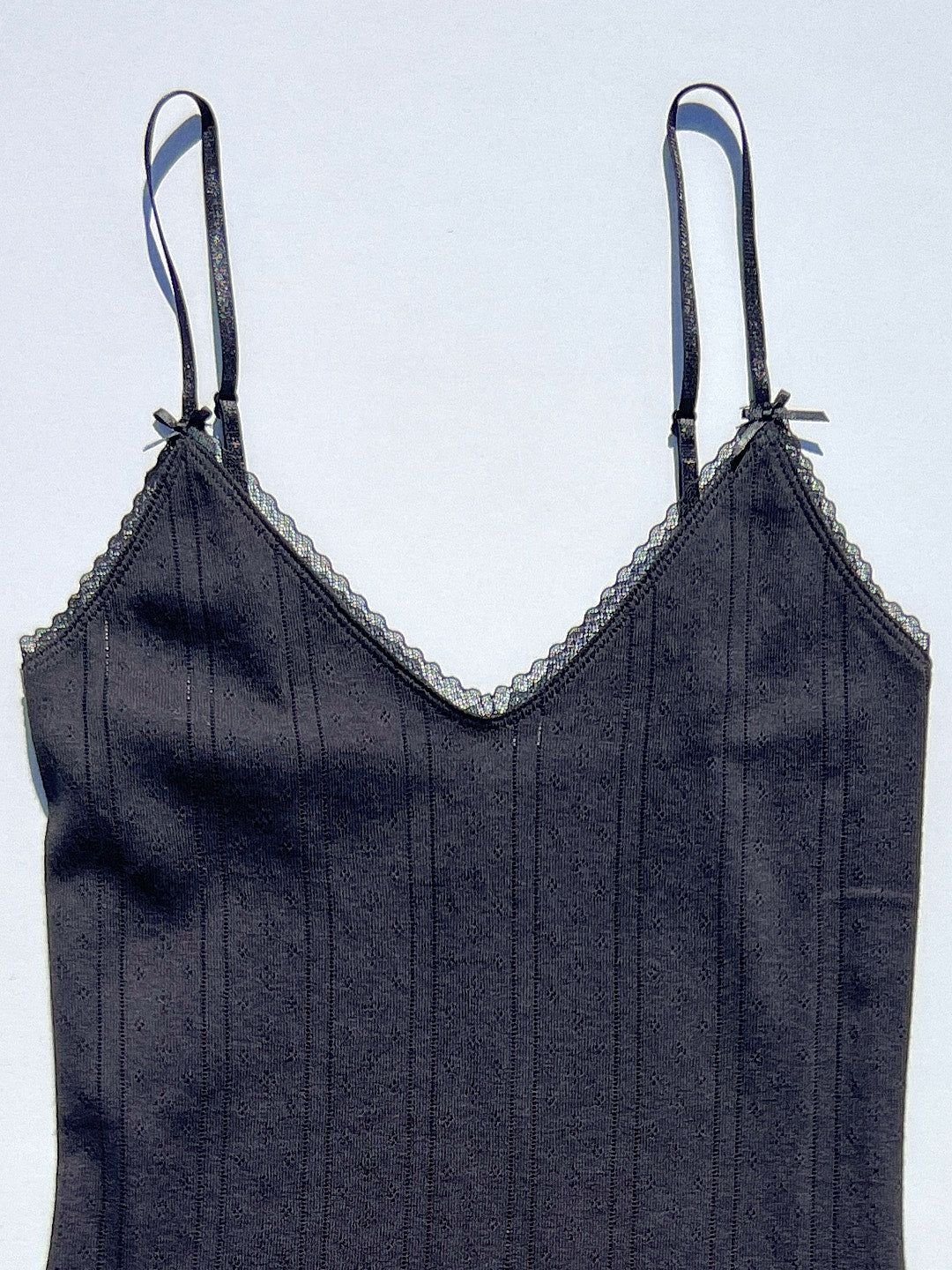 Cou Cou The Cami Slip Dress Pointelle - Black sold by Lisa Says Gah product image thumbnail 3