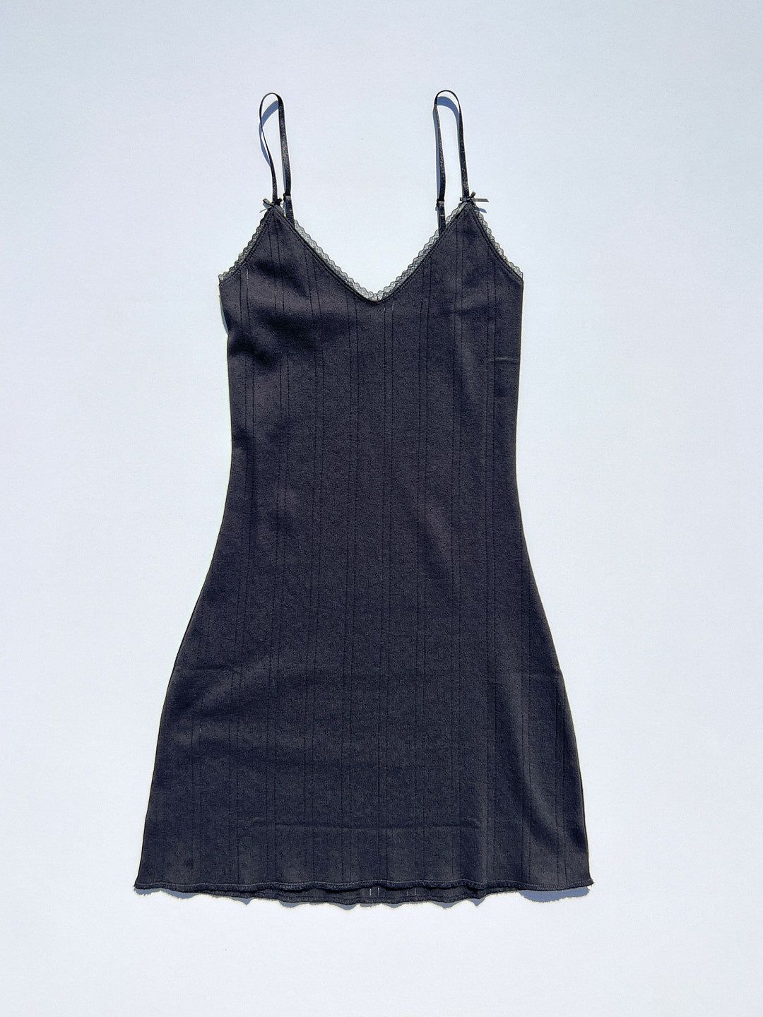 Cou Cou The Cami Slip Dress Pointelle - Black sold by Lisa Says Gah