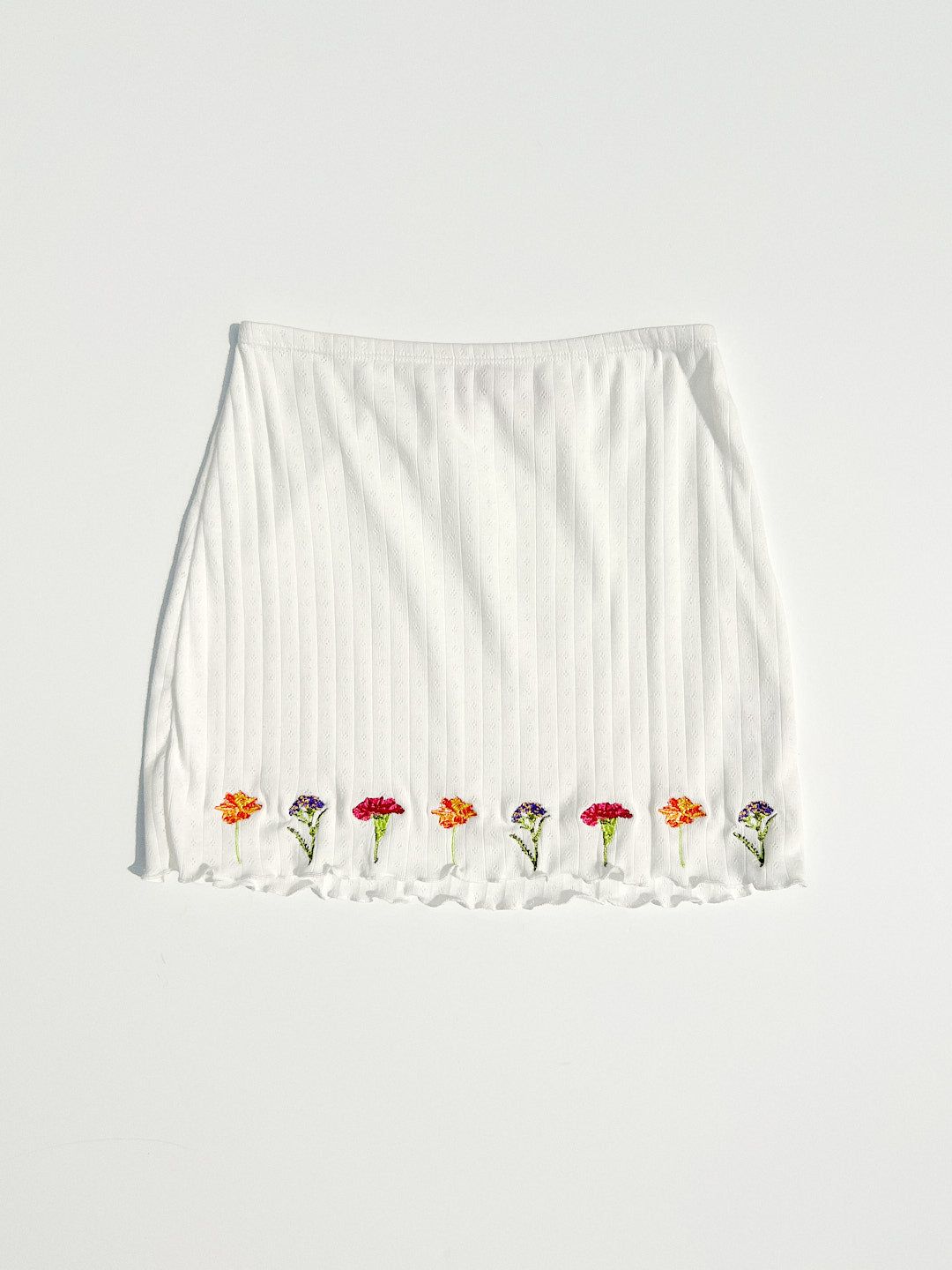 Rose Mini Skirt - Milk Bouquet sold by Lisa Says Gah