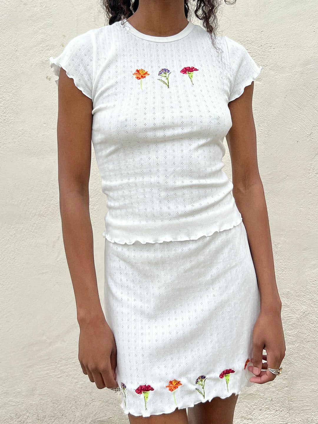Rose Mini Skirt - Milk Bouquet sold by Lisa Says Gah product image thumbnail 6