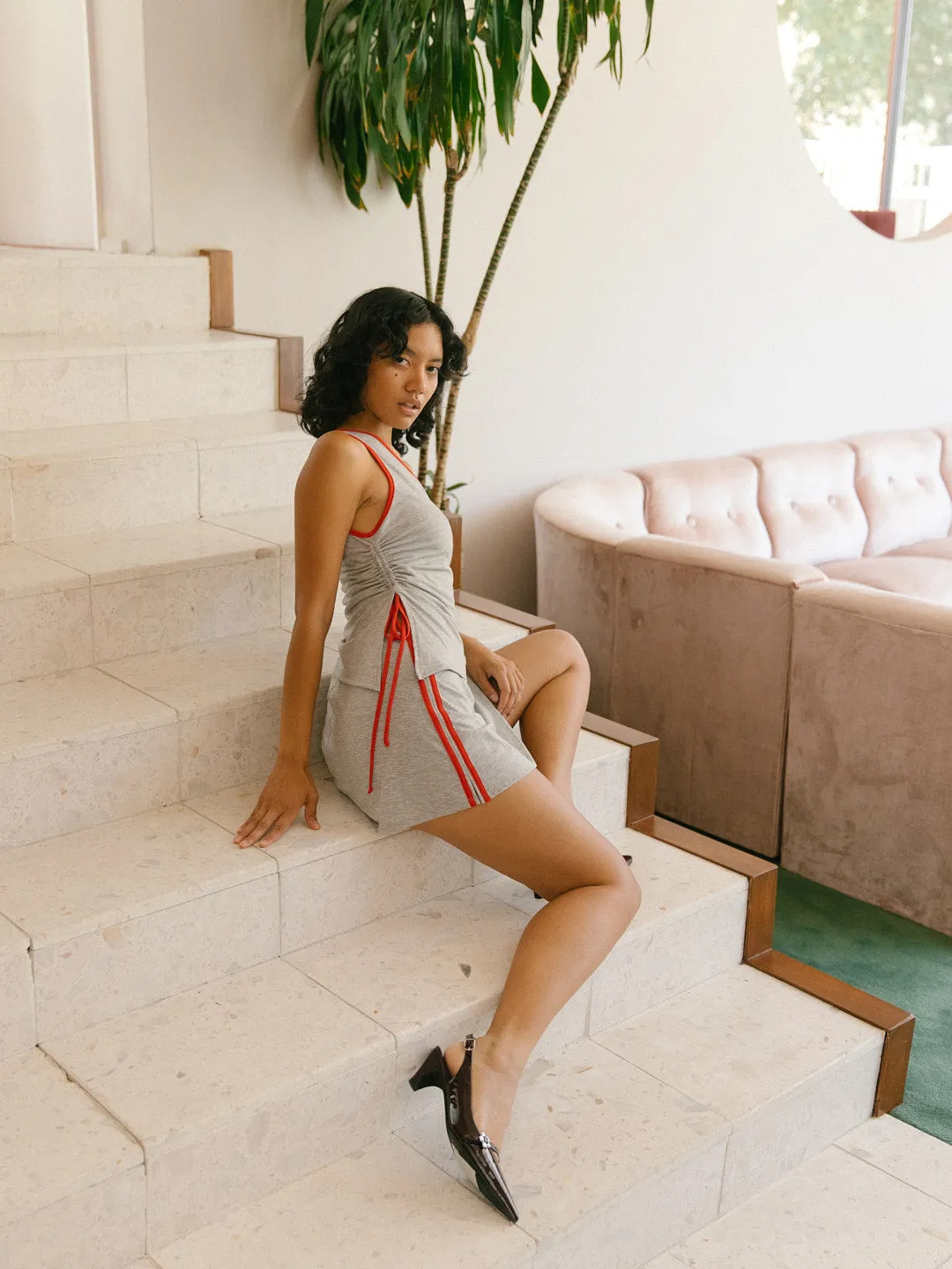 Darcy Skort - Heather/Red sold by Lisa Says Gah product image thumbnail 4