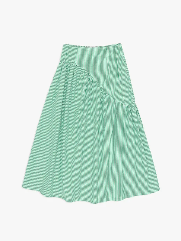 Maeve Midi Skirt - Green Stripe sold by Lisa Says Gah