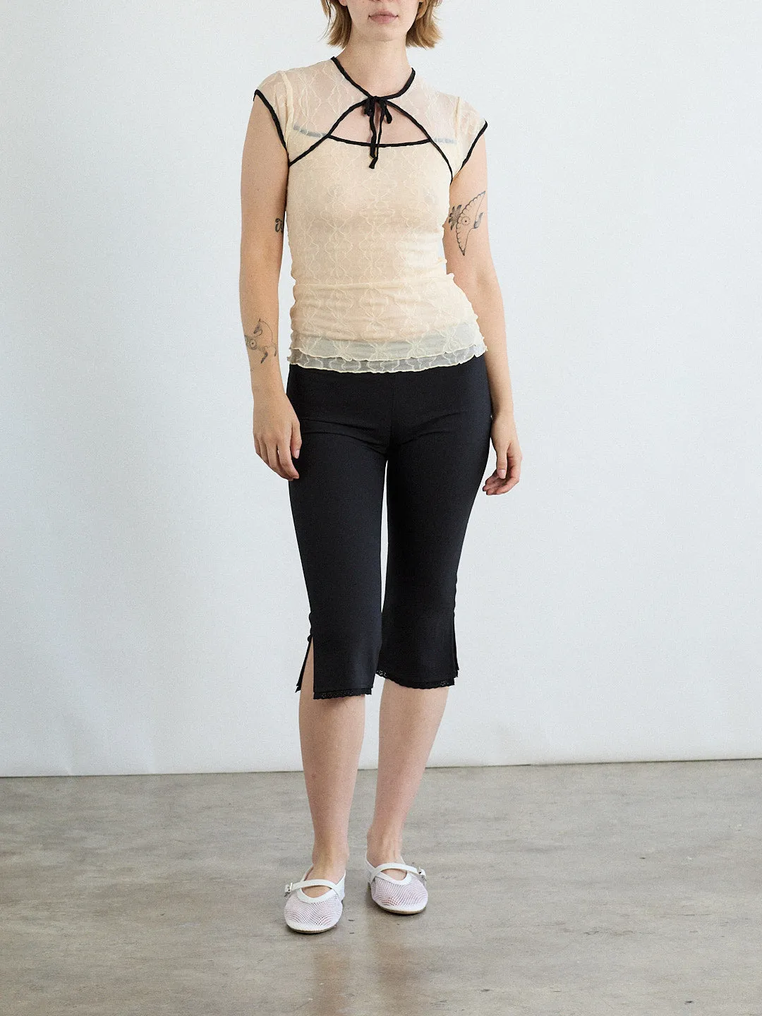 Mariposa Lace Bow Tee - Piped Cloud sold by Lisa Says Gah product image thumbnail 2