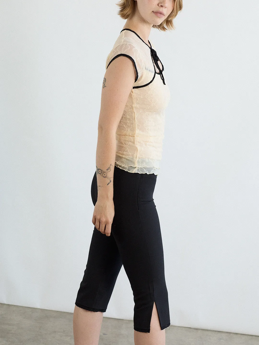 Mariposa Lace Bow Tee - Piped Cloud sold by Lisa Says Gah product image thumbnail 4