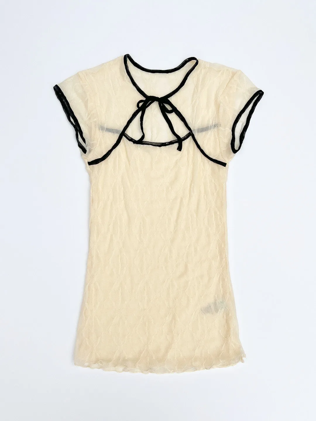 Mariposa Lace Bow Tee - Piped Cloud sold by Lisa Says Gah product image thumbnail 5