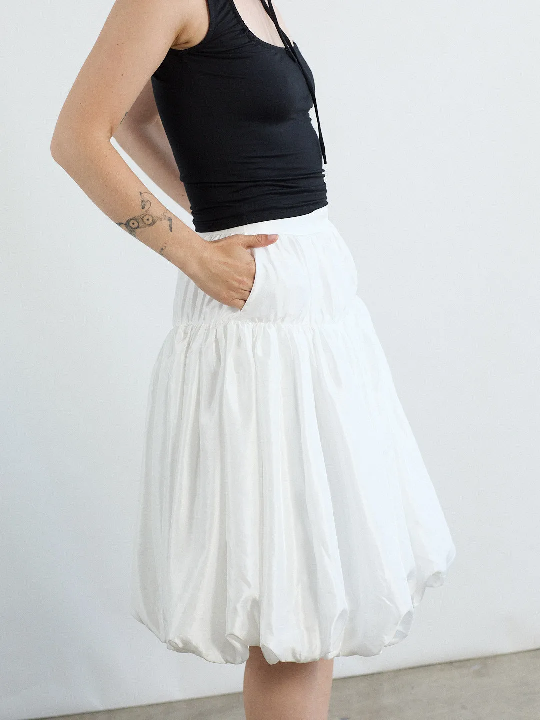 Whip Balloon Skirt - White sold by Lisa Says Gah