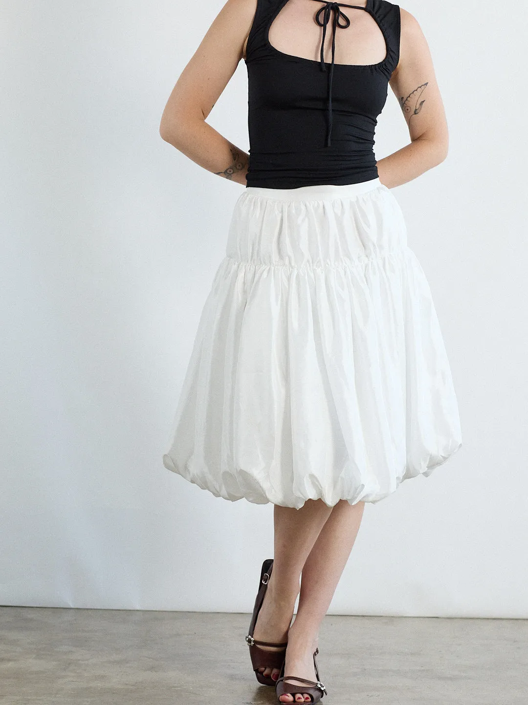 Whip Balloon Skirt - White sold by Lisa Says Gah product image thumbnail 3