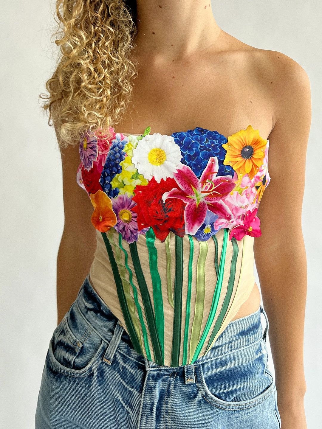 Bouquet Corset - Sand/Mesh Bouquet sold by Lisa Says Gah product image thumbnail 5