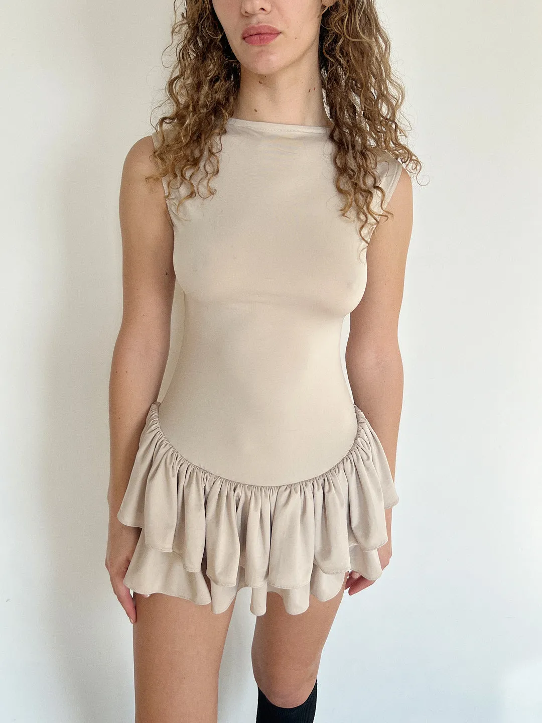 Ballerina Mini Dress - Cream sold by Lisa Says Gah product image thumbnail 2