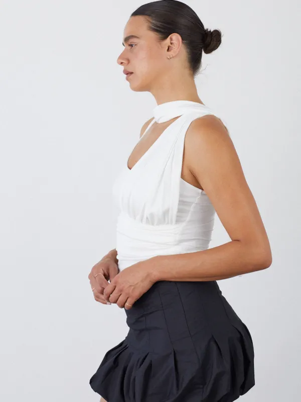 Bella Scarf Top - White sold by Lisa Says Gah