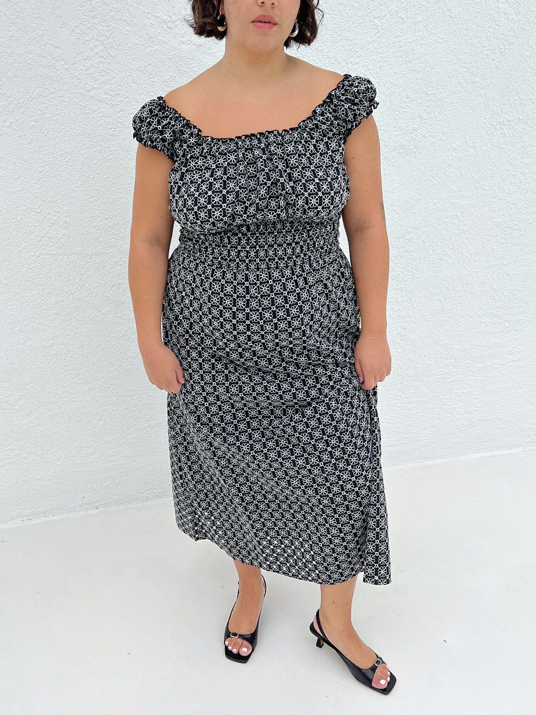 Annie Dress - Black Floral Eyelet sold by Lisa Says Gah