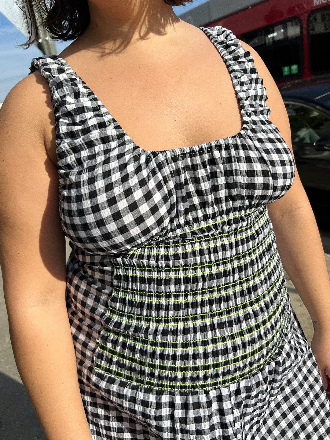 Bella Smocked Dress - Black/White Gingham sold by Lisa Says Gah product image thumbnail 4