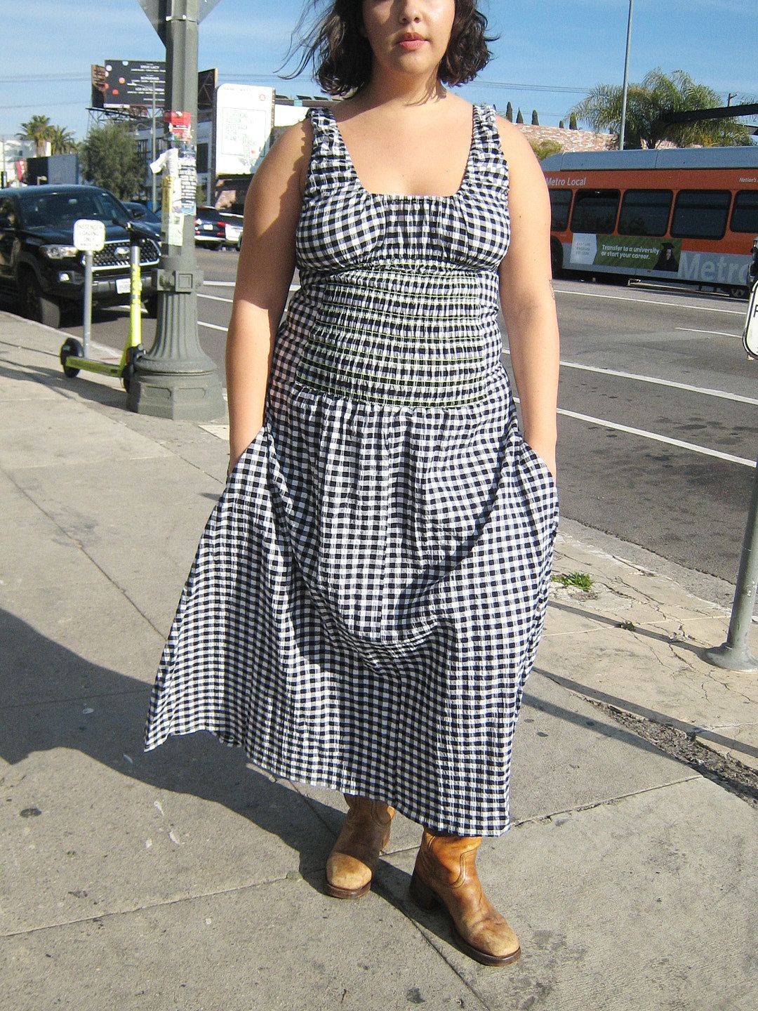 Bella Smocked Dress - Black/White Gingham sold by Lisa Says Gah product image thumbnail 6
