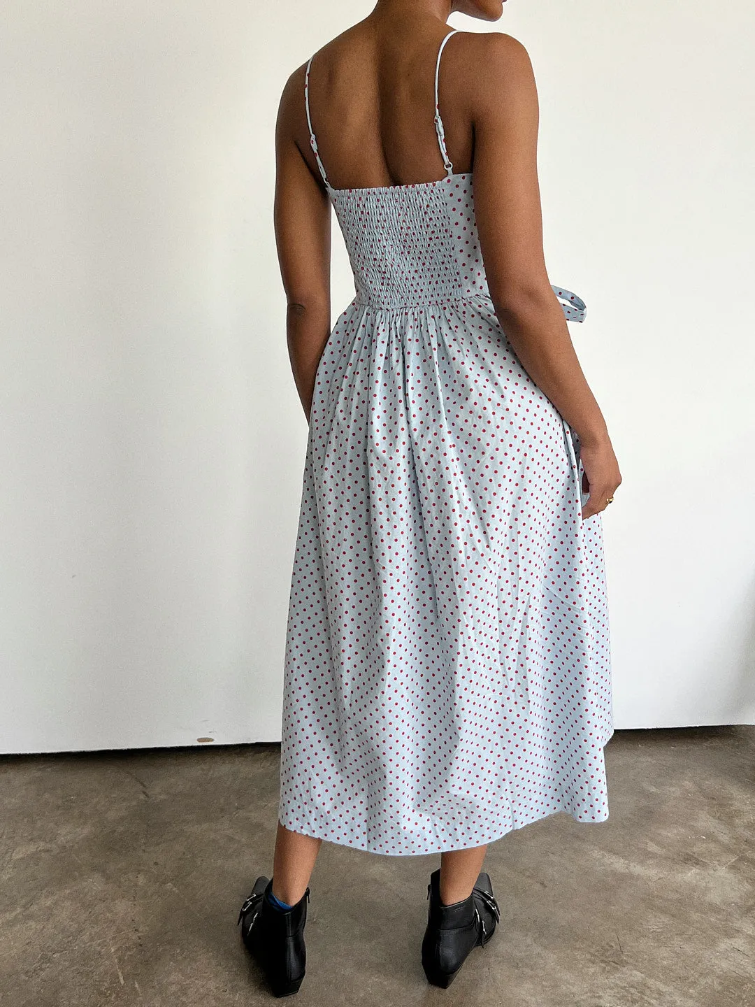 Penelope Midi Dress - Blue & Red Spot sold by Lisa Says Gah product image thumbnail 5