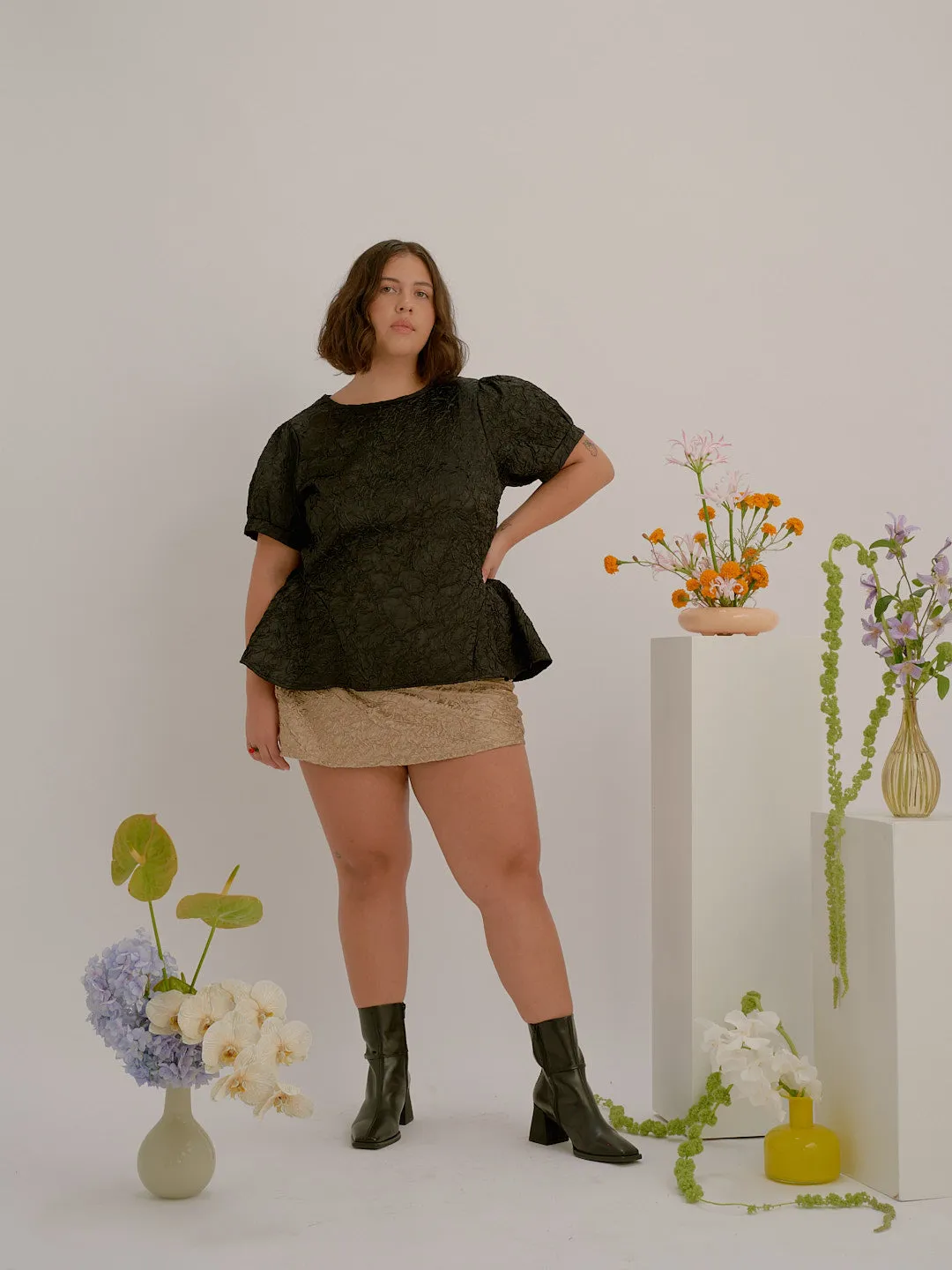 Sarah Mini Skirt - Champagne sold by Lisa Says Gah product image thumbnail 5