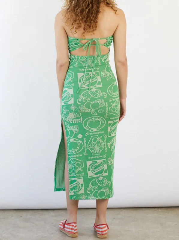 Fruit Label Jacquard Dress - Green sold by Lisa Says Gah