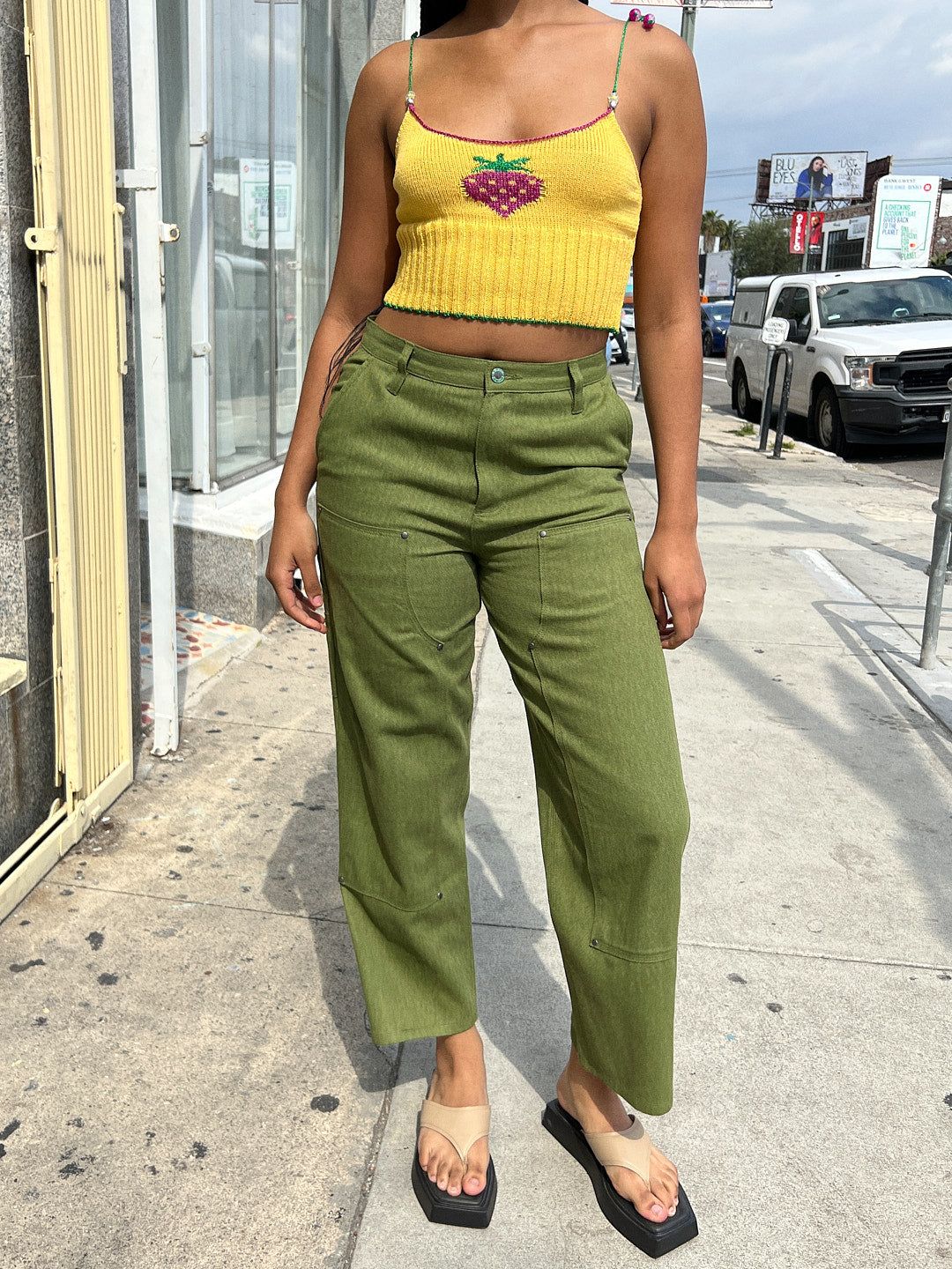 Double Knee Utility Pant - Olive sold by Lisa Says Gah product image thumbnail 2